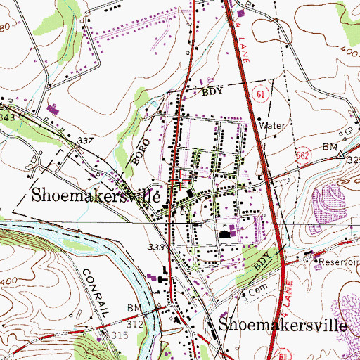 Topographic Map of Salem United Methodist Church, PA