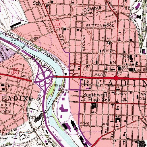 Topographic Map of Schmidt Training and Technology Center, PA