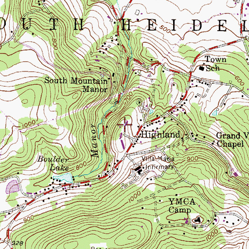 Topographic Map of Serena Hall, PA