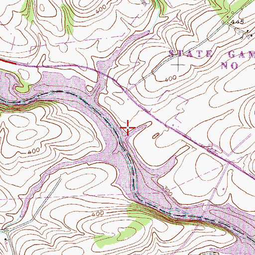 Topographic Map of Sheidy Boat Launch, PA
