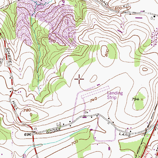 Topographic Map of Shiloh Hills Park, PA