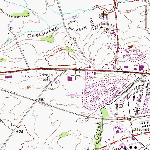 Topographic Map of Sinking Spring Plaza, PA