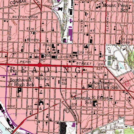 Topographic Map of Sovereign Center, PA