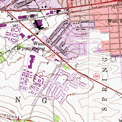 Topographic Map of Spring Township Municipal Building, PA