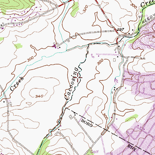Topographic Map of Spring Township Open Space, PA