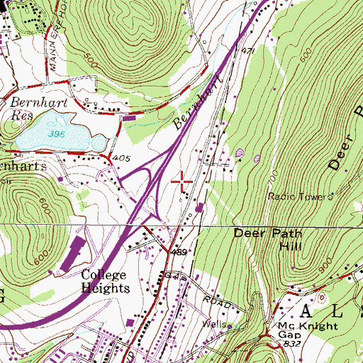 Topographic Map of Spring Valley Church of God, PA