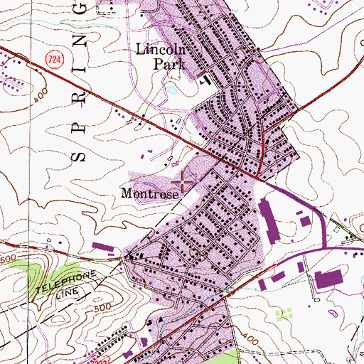 Topographic Map of Springside Manor Apartments, PA