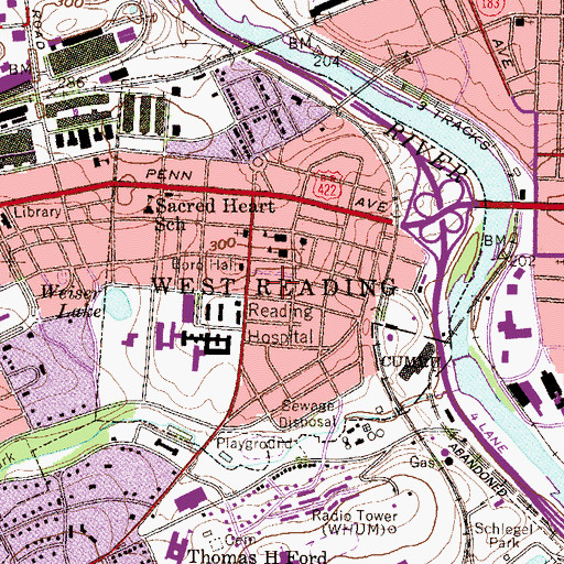 Topographic Map of Spruce Manor Nursing and Rehabilitation Center, PA