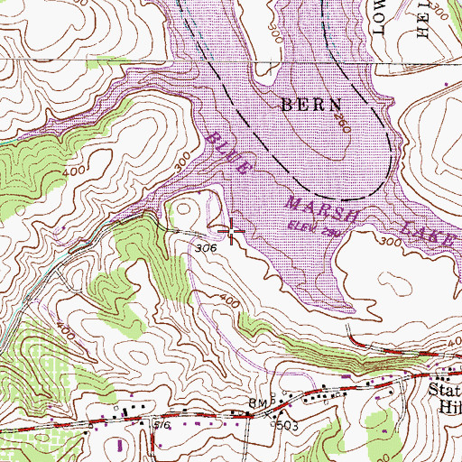 Topographic Map of Squirrel Run Nature Trail, PA