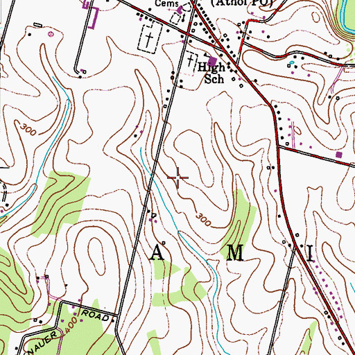 Topographic Map of Rosecliff, PA