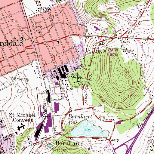Topographic Map of Rosedale Grove, PA