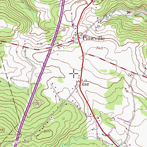 Topographic Map of Saint Benedicts Picnic Ground, PA