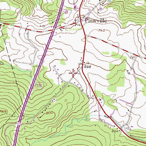 Topographic Map of Saint Benedicts Roman Catholic Church, PA