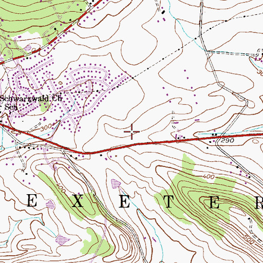 Topographic Map of Saint Catherine of Siena Roman Catholic Church, PA