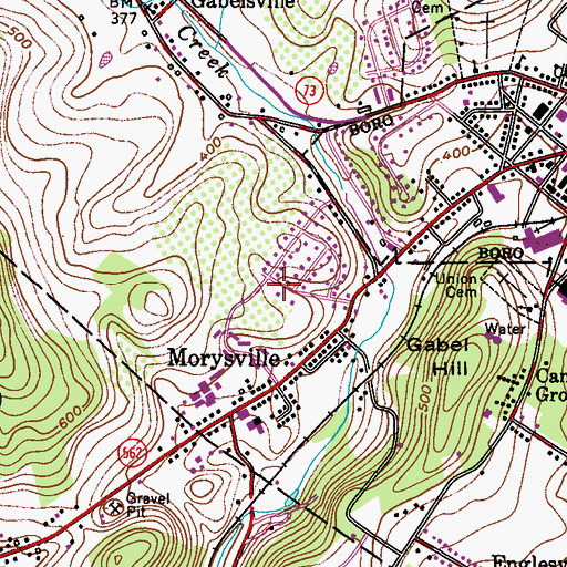 Topographic Map of Saint Columbkill's Roman Catholic Church, PA