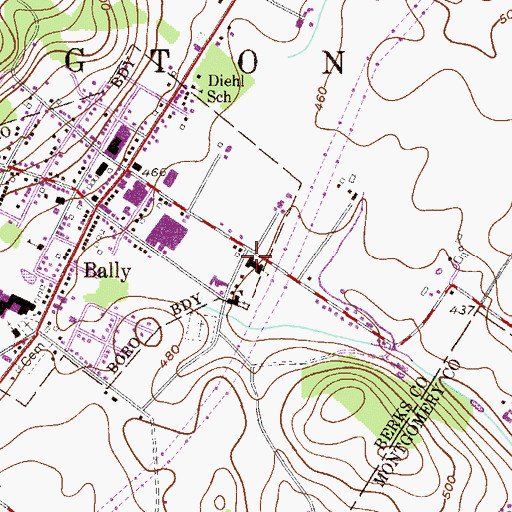 Topographic Map of Saint Francis Academy, PA