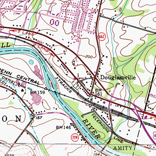 Topographic Map of Saint Gabriel's Episcopal Church, PA