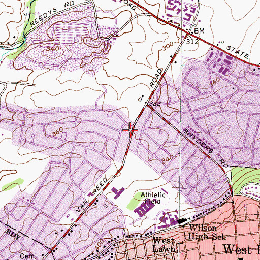 Topographic Map of Saint Ignatius Loyola Roman Catholic Church, PA