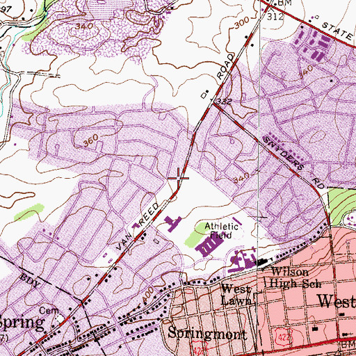 Topographic Map of Saint Ignatius Loyola School, PA
