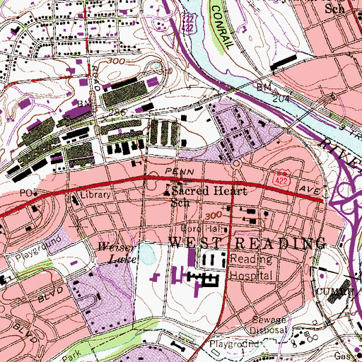 Topographic Map of Saint James United Church of Christ, PA