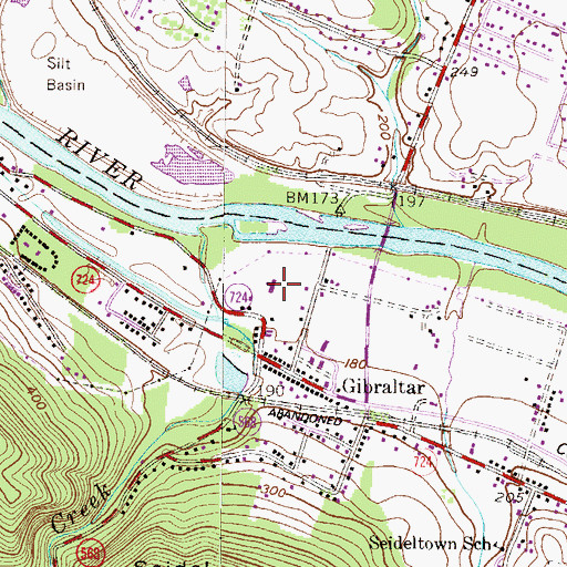 Topographic Map of Saint John's Lutheran Church, PA