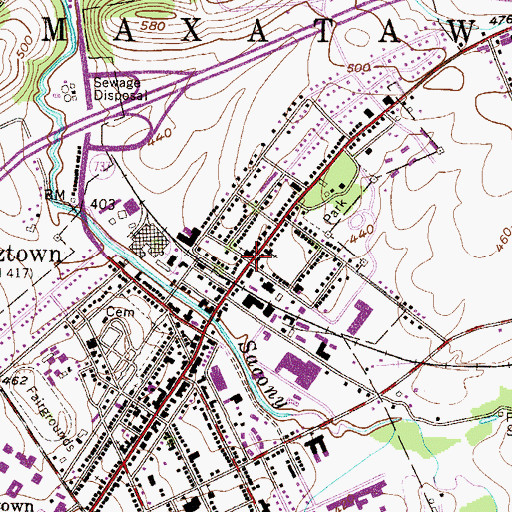 Topographic Map of Saint John's Lutheran Church, PA