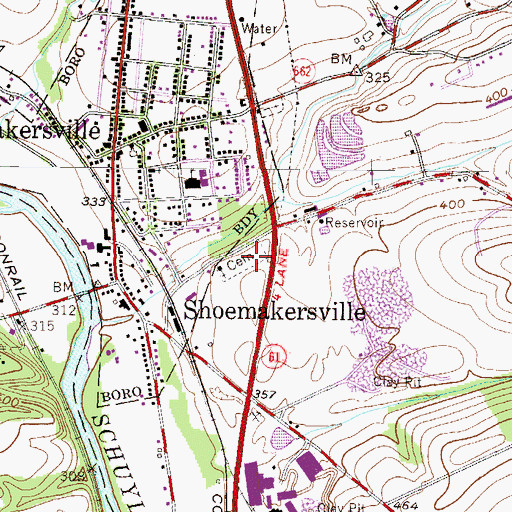 Topographic Map of Saint Lukes Cemetery, PA