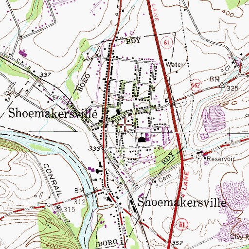 Topographic Map of Saint Lukes Union Church, PA