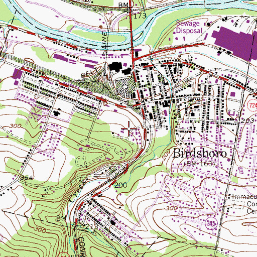 Topographic Map of Saint Marks Lutheran Church, PA