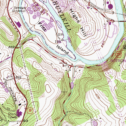 Topographic Map of Saint Mary's Picnic Grove, PA