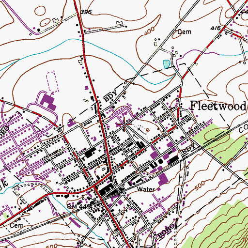 Topographic Map of Saint Pauls Evangelical Lutheran Church, PA