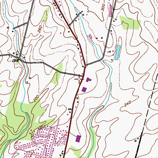 Topographic Map of Saint Paul's Lutheran Church, PA