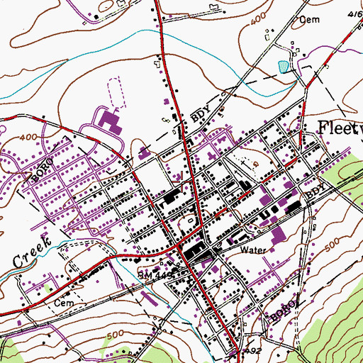 Topographic Map of Saint Pauls Reformed Church, PA