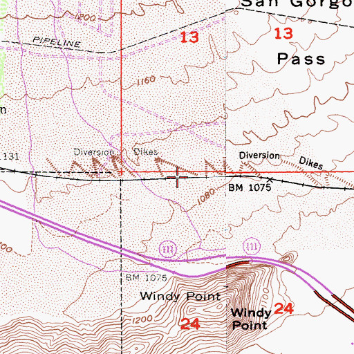 Topographic Map of San Gorgonio River, CA