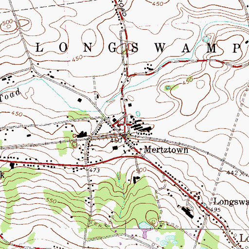 Topographic Map of Saint Pauls Union / Christian Congregation Church Cemetery, PA
