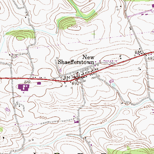 Topographic Map of Saint Pauls United Church of Christ, PA