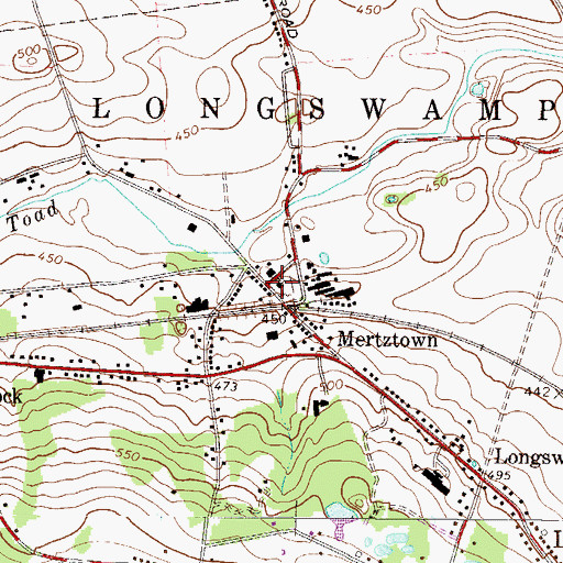 Topographic Map of Saint Pauls United Church of Christ, PA