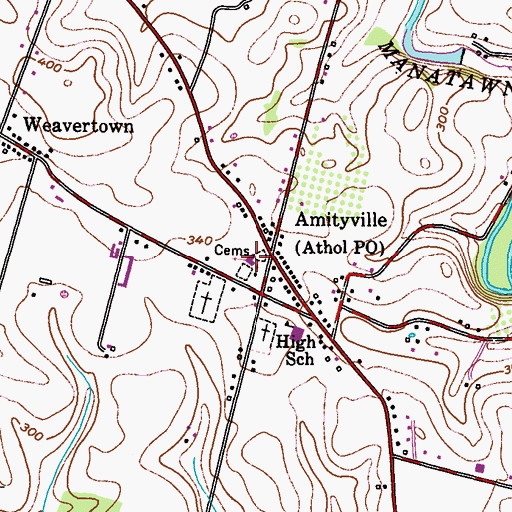 Topographic Map of Saint Pauls United Church of Christ, PA
