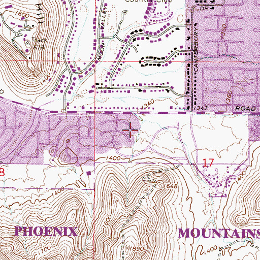 Topographic Map of Heritage Highlands, AZ