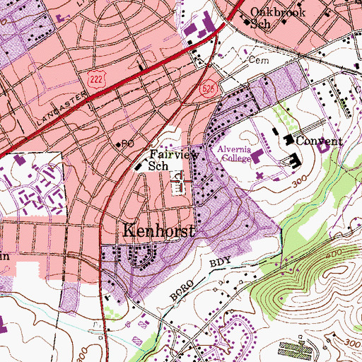 Topographic Map of Saint Stephens Memorial Cemetery, PA