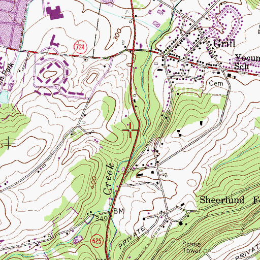 Topographic Map of Saint Stephen's Polish Roman Catholic Church, PA