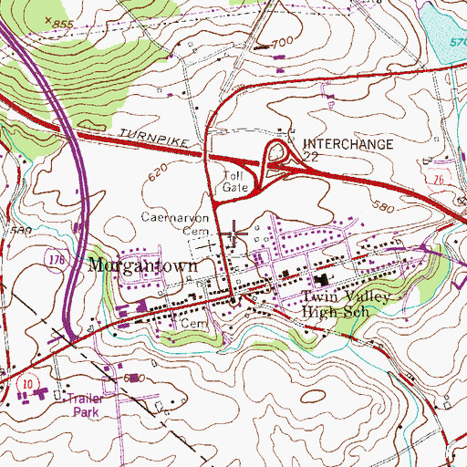 Topographic Map of Saint Thomas / Saint Thomas Episcopal Church Cemetery, PA