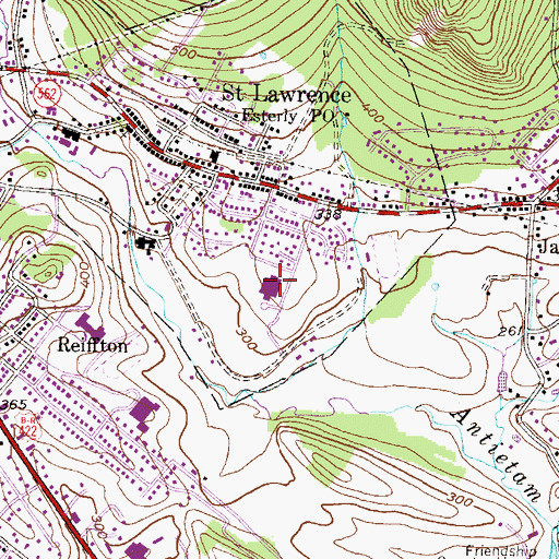 Topographic Map of Martin Luther Lausch Elementary School, PA