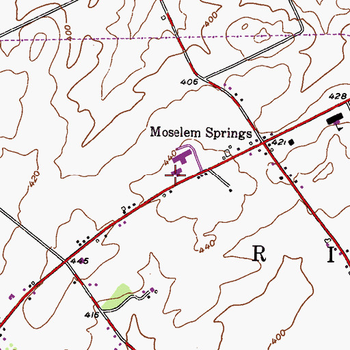 Topographic Map of Martins Country Market, PA