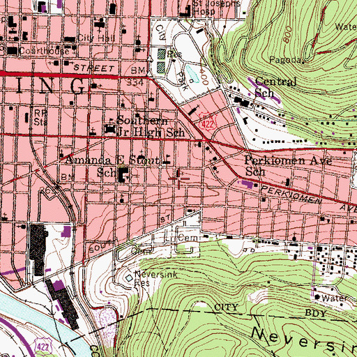 Topographic Map of Mary's Shelter, PA