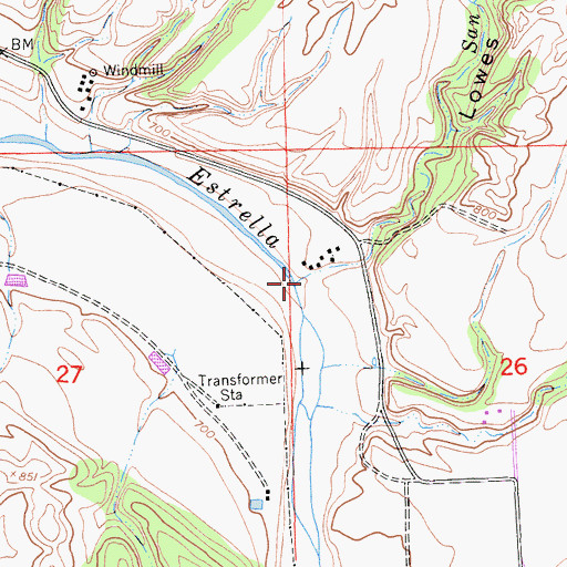 Topographic Map of San Jacinto Creek, CA