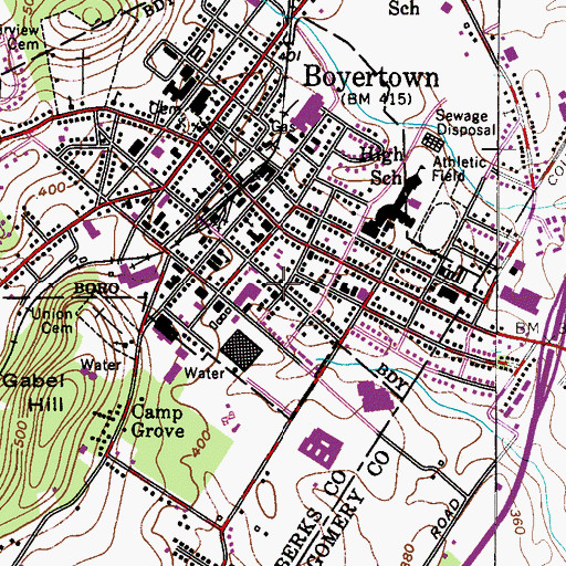 Topographic Map of Masonic Lodge Number 741, PA