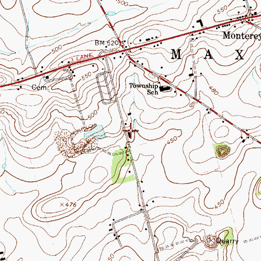 Topographic Map of Maxatawny Township Offices, PA