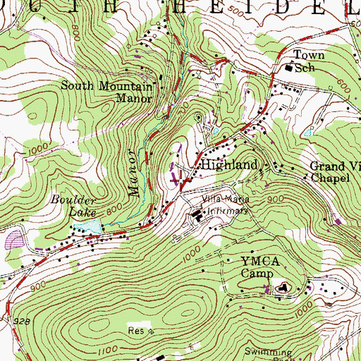 Topographic Map of Medical Unit/Admissions Building, PA