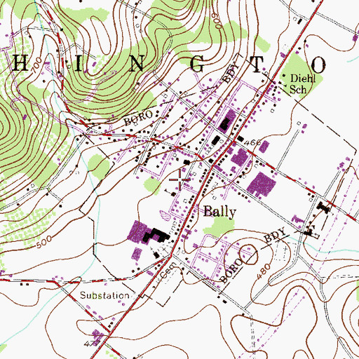 Topographic Map of Melcher Park, PA